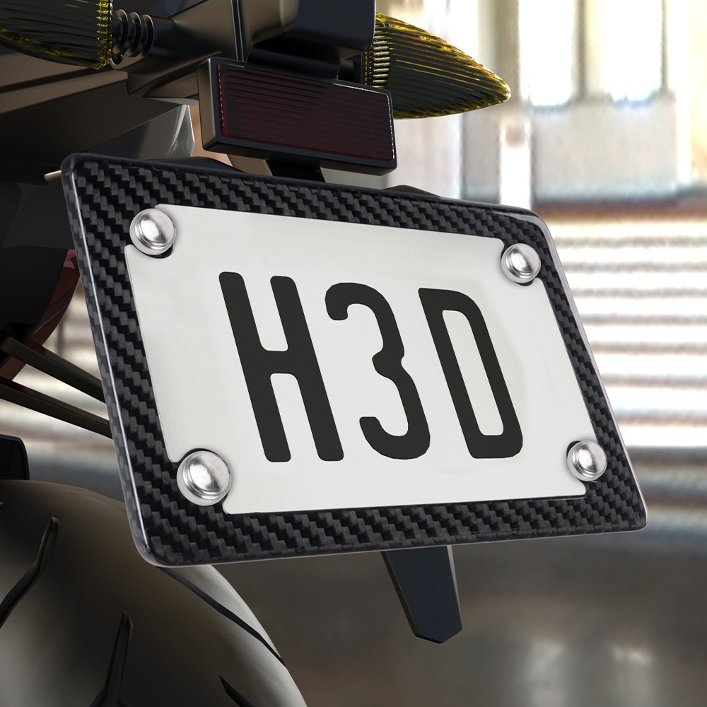 Motorcycle License Plate Frame Carbon Fiber License Plate Frame Dry Carbon Electric Vehicle Us Standard License Plate Holder Real Carbon Modification Accessories