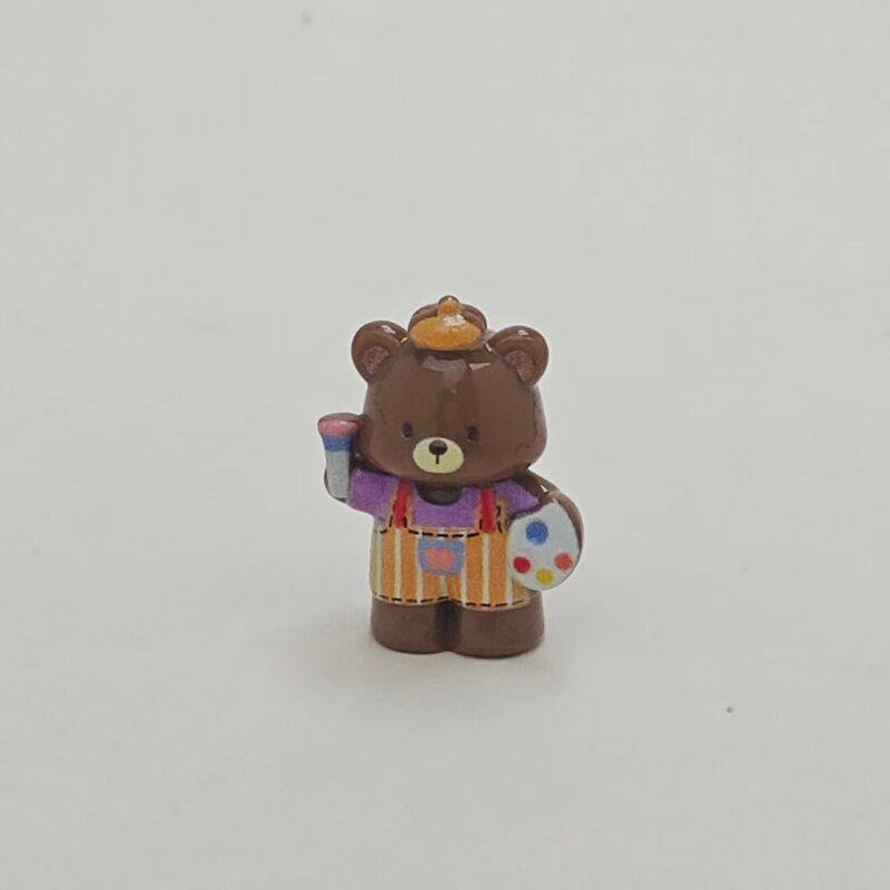 立体画家小熊diy饰品配件奶油胶手工配件车载小摆件创意手机链挂|undefined
