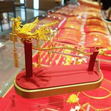 黄金凤钗新款展示架珠宝红色凤钗簪子展示道具金钗银钗陈列展示架