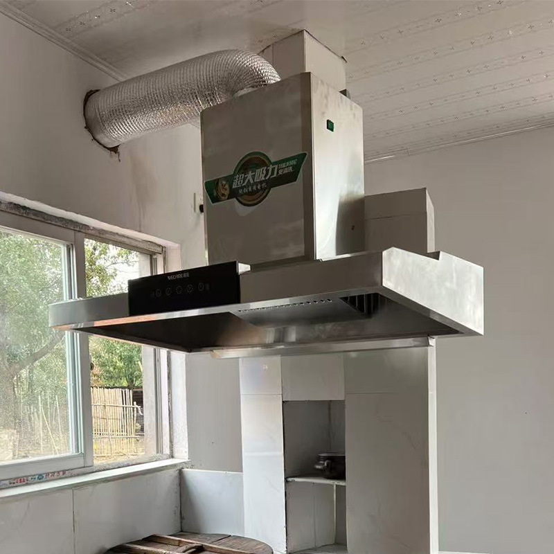 Spot Top Suction Wall-Mounted Stainless Steel Hood Earth Stove Catering Deodorization All-In-One Machine Large Commercial Kitchen Range Hood