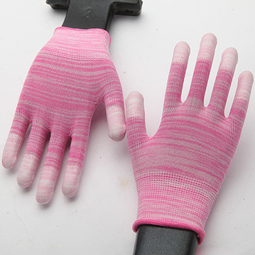 PU coated finger-coated anti-static gloves Labor protection wear-resistant work nylon dip-coated smart thin breathable gloves