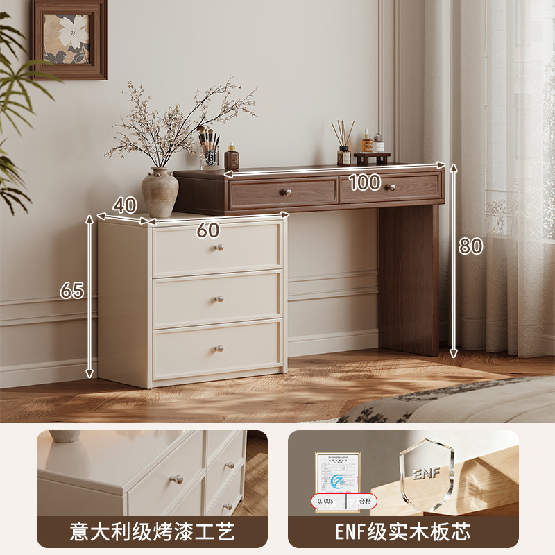Akino estilo antiguo armario de tocador en 2025 nuevo dormitorio esquina de madera maciza dormitorio principal pintado espejo de mesa de maquillaje
