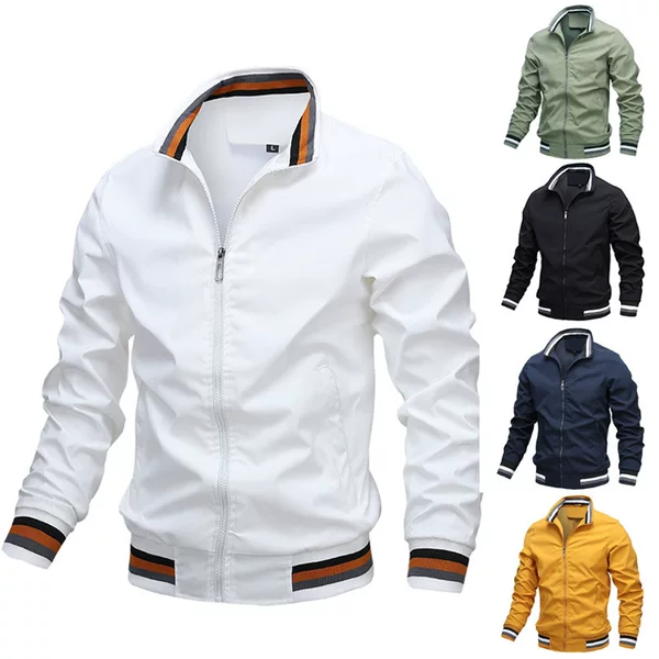 Casual Jacket for Men Amazon Factory Direct Sale Spring and Autumn Sports Solid Color Jacket Men's Clothing