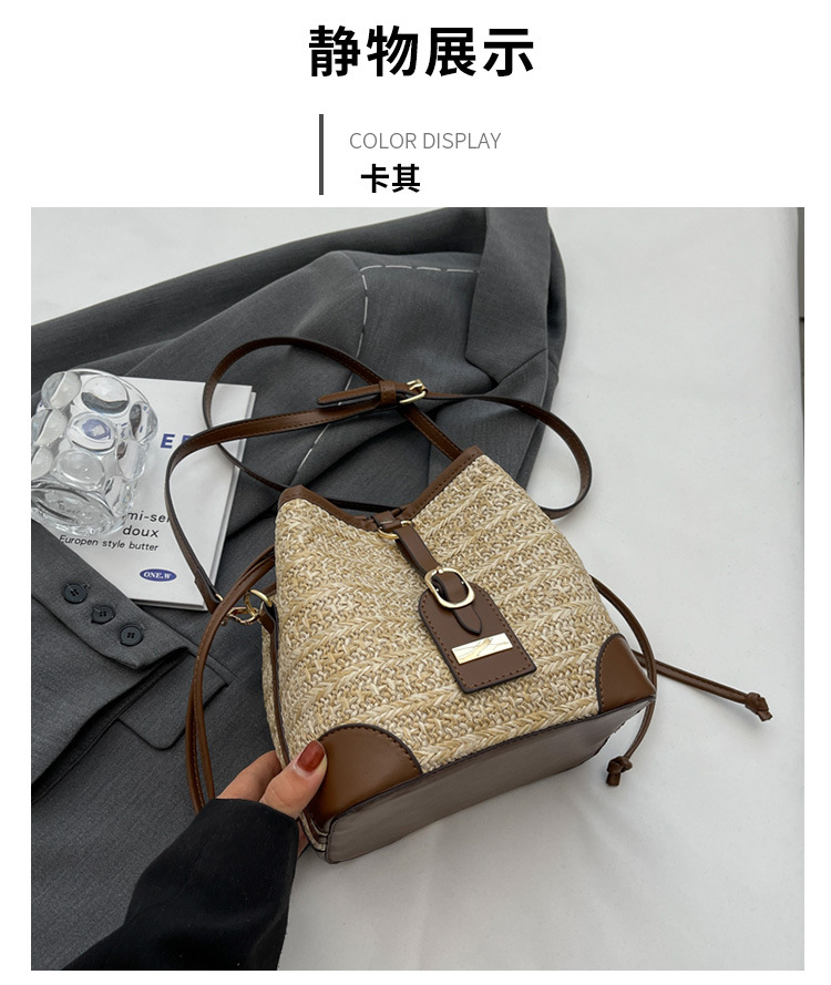 Bolsos de cubo de mano de alta sensación 2026 nuevo cross-border retro tejido de color versátil bolso de hombro