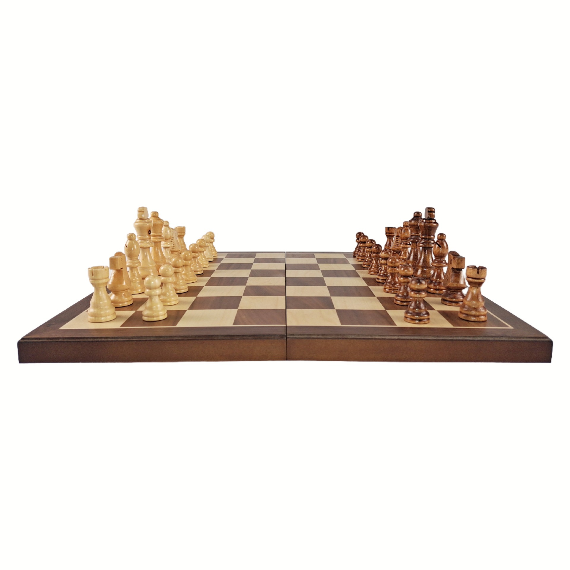 Wooden chess from natural wood
