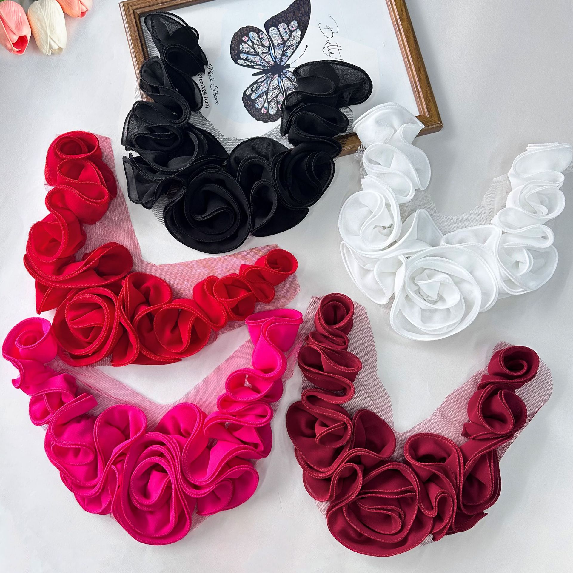Europa y los Estados Unidos venden a mano tridimensional flor de tela de pliegue flor vestido de baile vestido accesorios de decoración