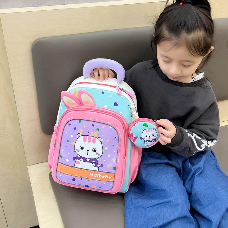 2026 nueva mochila infantil caricatura encantadora impresión de aire extranjero mochila de niños y niñas jardín de infantes mochila de bebé