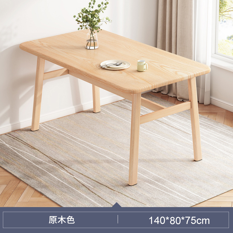 Mesa de comedor nórdica casa pequeño apartamento mesa de comedor simple luz mesa de comedor de lujo y silla combinación imitación madera maciza mesa de comedor rectangular