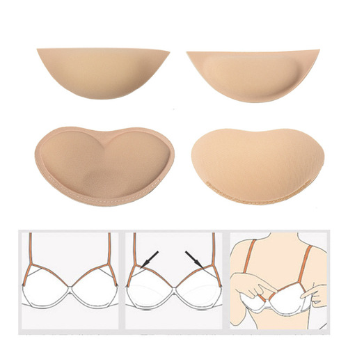 Thickened breast pad inserts, self-adhesive small breast special push-up sponge bra pads, bikini swimsuit underwear pads, breathable