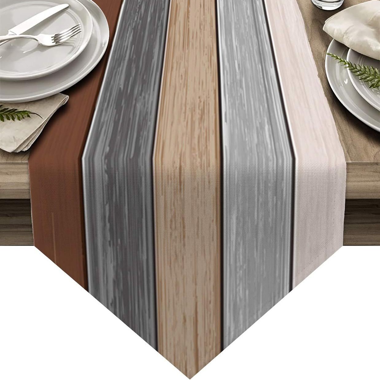 Transfronterizo 2024 Amazon nuevo estilo retrógrado triángulo lino tabla bandeja de mesa mesa comedor bandeja de té image 3