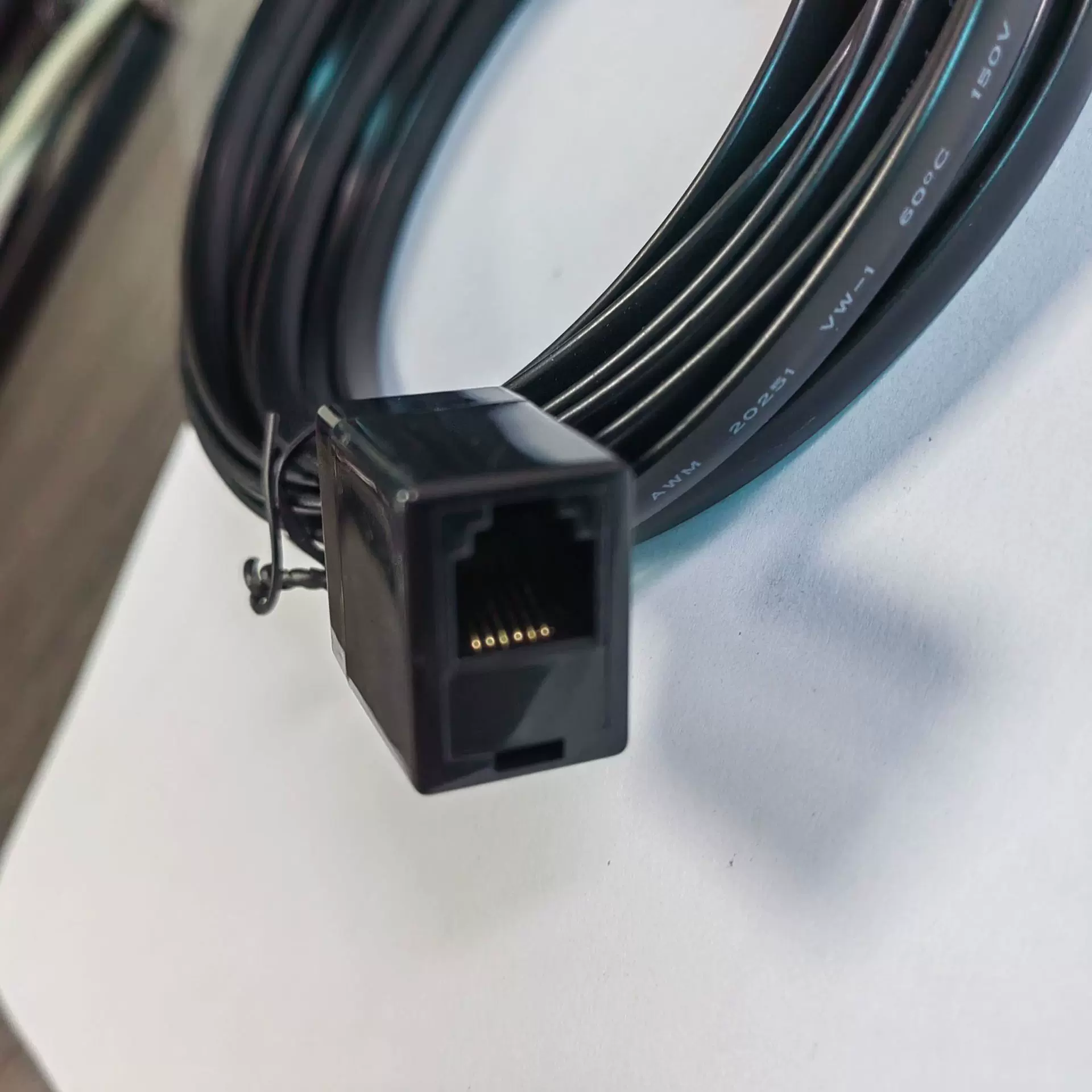 现货供应RJ12六芯扁平电话延长线 6P6C公转母 5米无氧铜通讯跳线