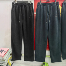 春秋季新款男士休闲裤莫尔绒真门禁小直筒裤宽松修身男裤源头厂家