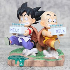 現物牛乳悟空クリン七ドラゴンボール子供の頃悟空子供の頃クリン修行の影を牛乳の手作りの置物に送ります。