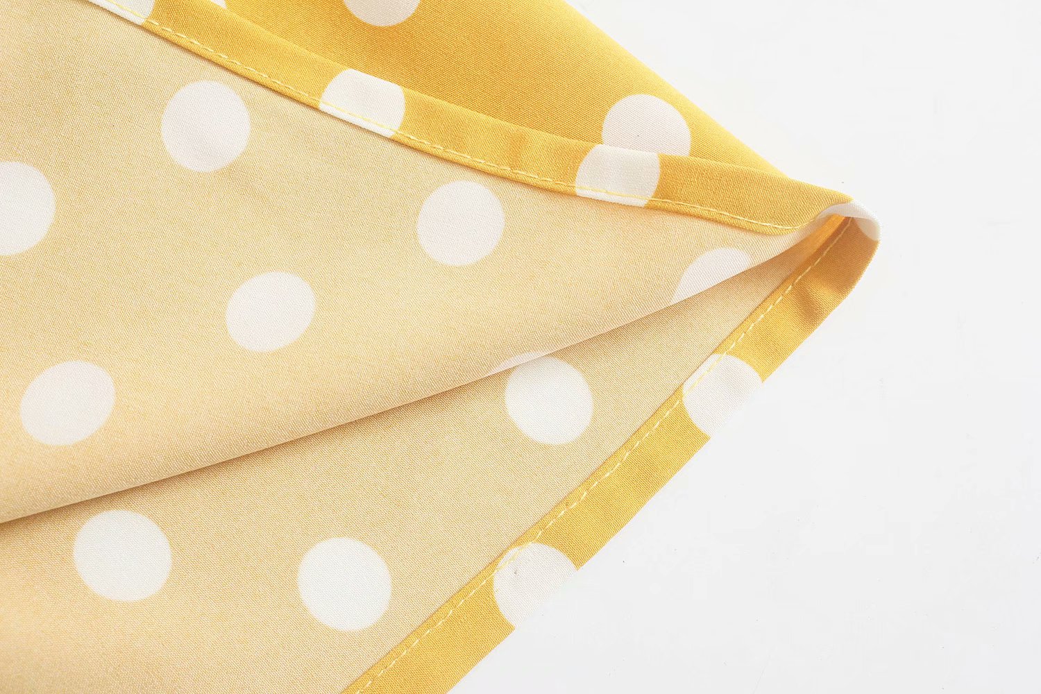 wholesale fashion yellow polka dot cuffs fishtail dresspicture6