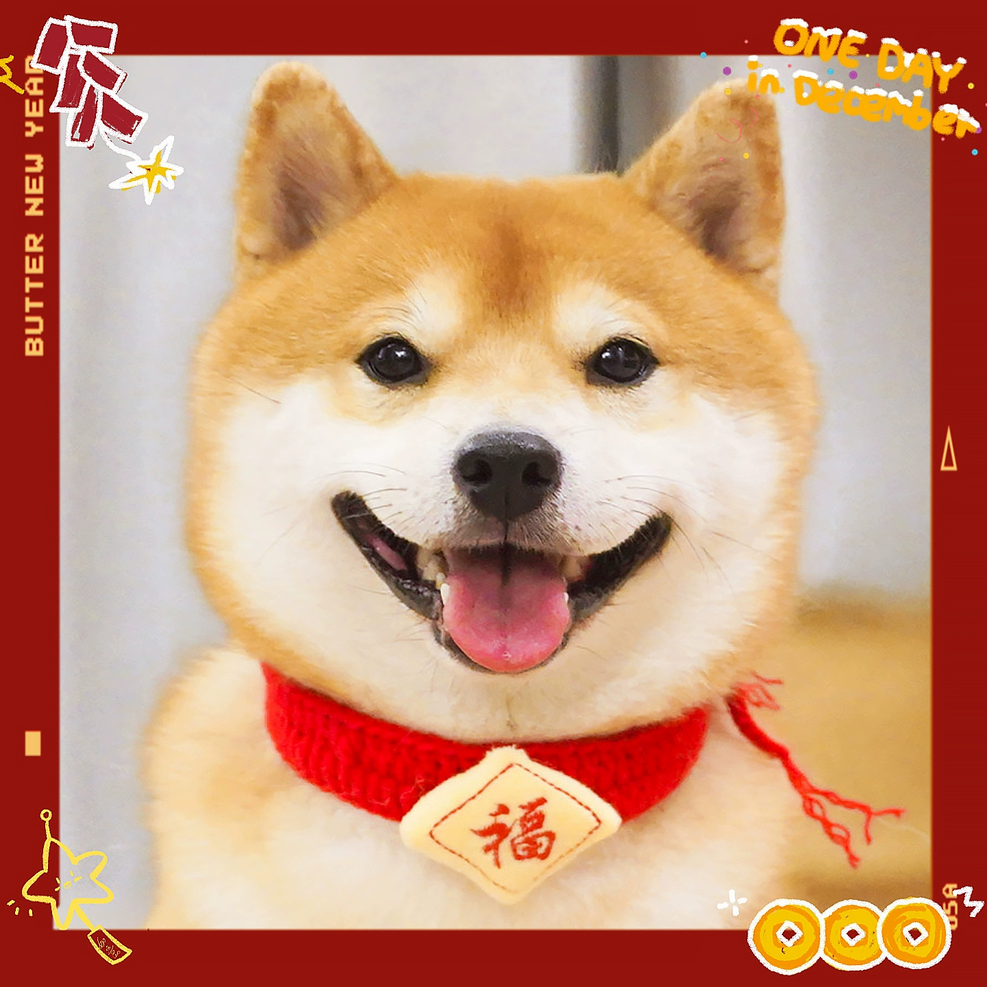 Праздничный счастливый шарф для собаки, новогодняя одежда, шарф для домашних животных, шерстяной вязаный шарф для домашних животных, шиба-ину, новогодний красный воротник, галстук-бабочка