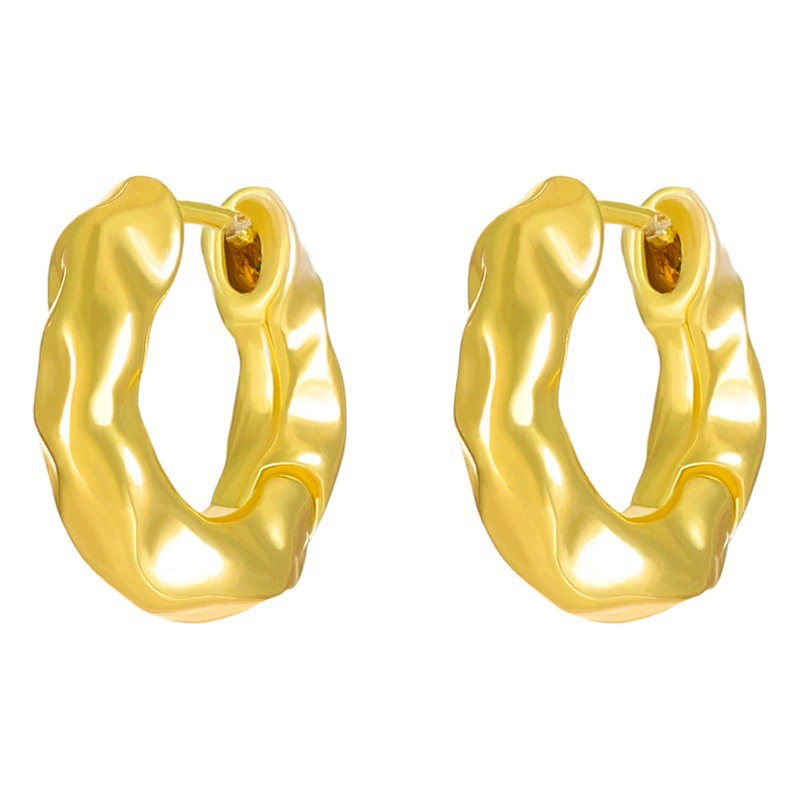 2023 дизайн простая Мода плиссированная текстура Пряжка для ушей женская личность темперамент интернет-Знаменитости Металл холодный стиль женское ухо