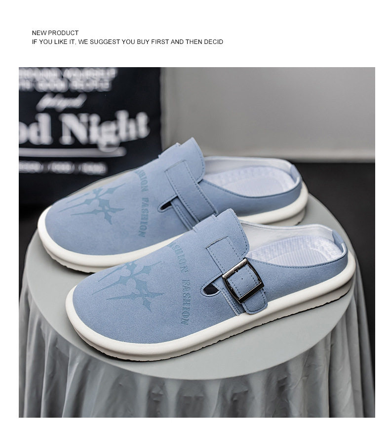 Dép sandal nam nửa gót không quai hậu, thoáng khí mùa hè, đế bằng nhẹ, size lớn 39–47 — BK 502m màu, BK 503m màu, BK 505m màu nâu, BK501 kaki chi tiết 19