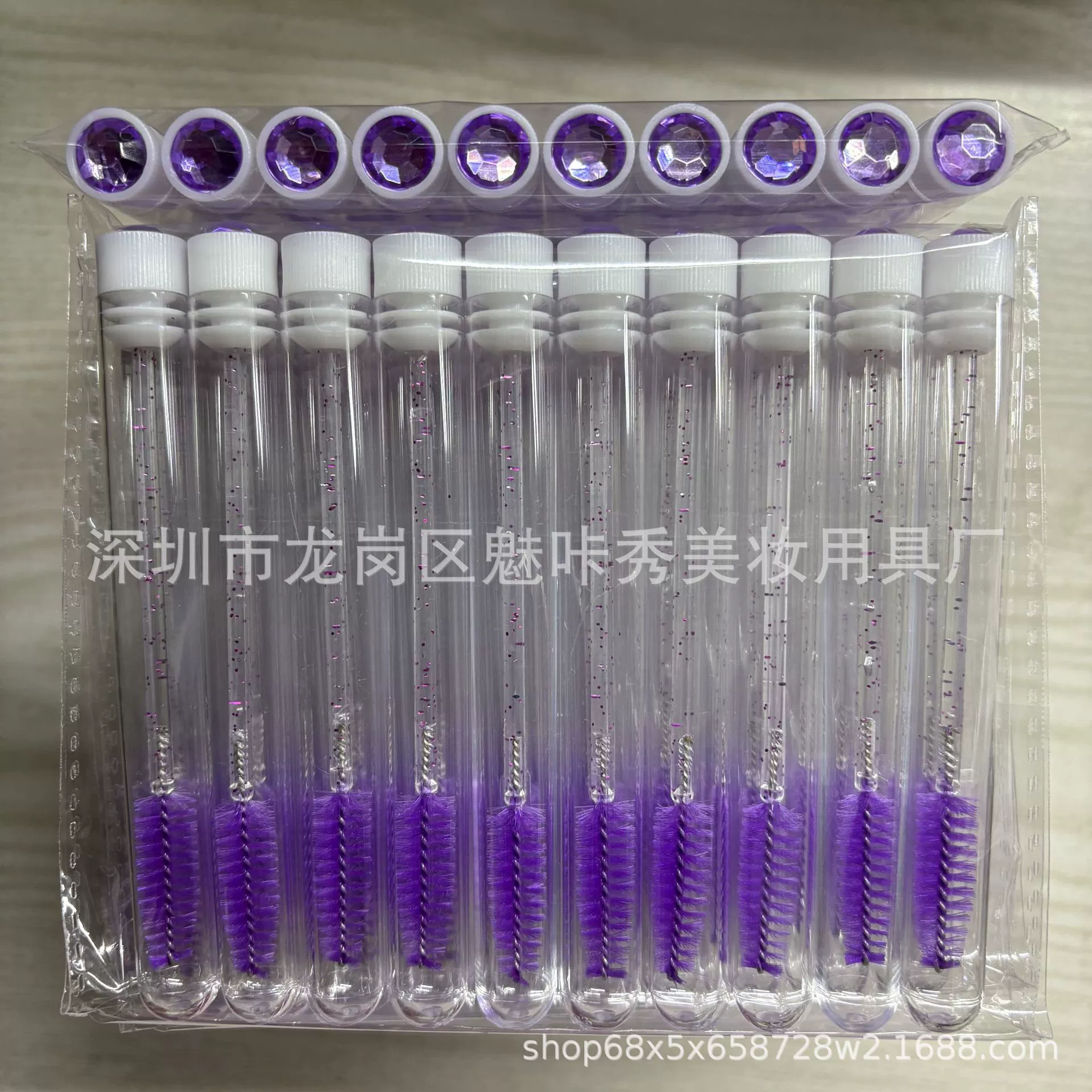 Комплект, ручная многоцветная щетка с камнями для ресниц