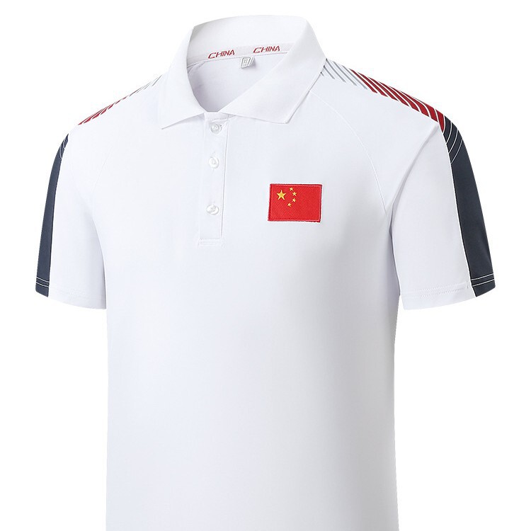 Chinese Team Short-Sleeved Sports T-Shirts for Men and Women, Martial Arts Training Uniforms, Coach Polo Shirts, Referee Quick-Drying Running Uniforms