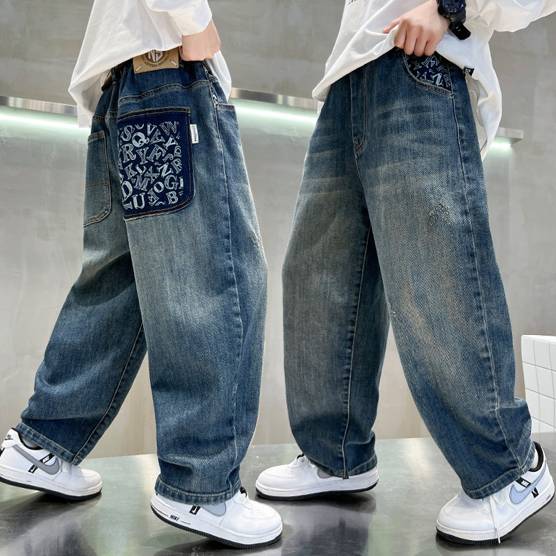 儿童装男童春装洋气裤子2025新款男孩中大童春季牛仔休闲长裤潮|undefined