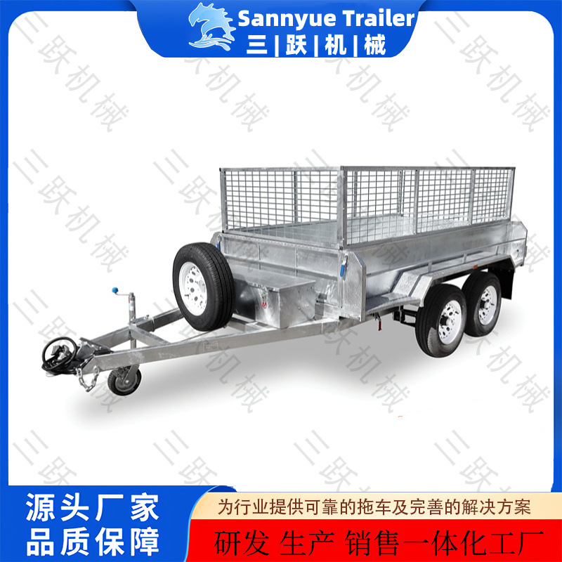 10*5 2T笼式镀锌汽车拖车 液压自卸拖车  适合牧场林场草场转运