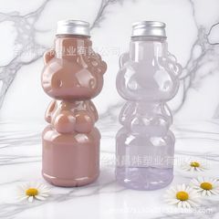 711同款KT猫奶茶瓶加厚果汁瓶500毫升卡通ins拍照氛围感瓶子