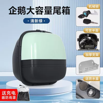 No. 9 Electric Bikes — Electric car tail box - key-lock-double-side-buckle-fresh-green-bracket-no-specifications