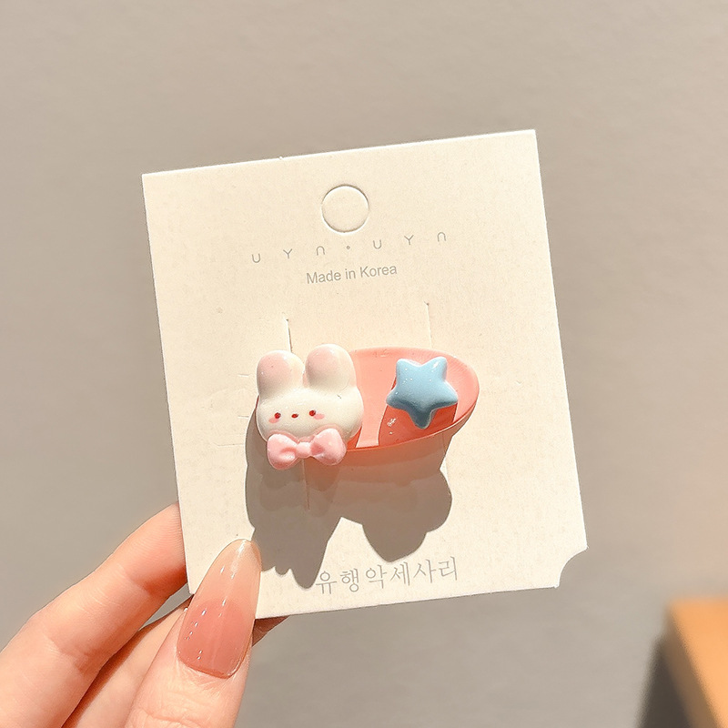 Horquilla de estrella amarilla dulce y linda, clip de flequillo en la frente femenina, cabello roto en el costado, clip de pico de pato, tocado