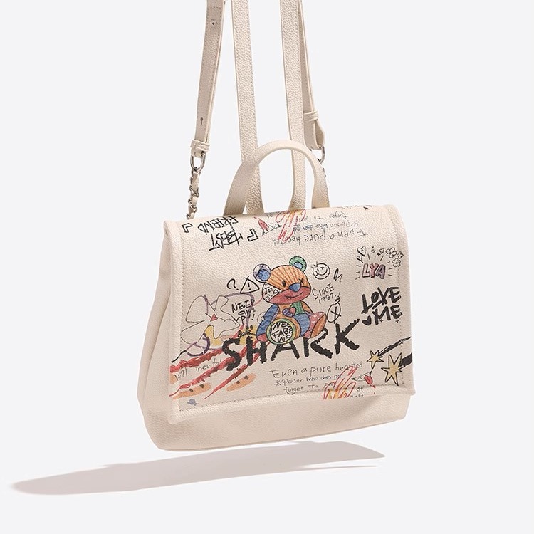 bear bag fashion versatile backpack shoulder messenger bag women's bag_voghion.com