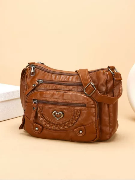 2025 New Style Textured Women's Crossbody Bag Fashionable Shoulder Large Capacity Multi-Pocket Middle-Aged Mother Backpack