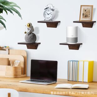 2 Pieces Wooden Partition Storage Rack Living Room Wall-Mounted Storage Rack Solid Wooden Partition Storage Rack