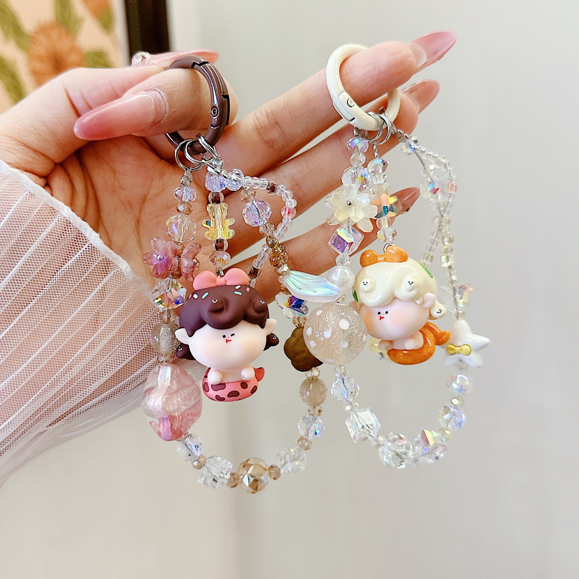 Genuine Lilith linda pintura al óleo estrella nueva aleación cristal resina linda cadena de teléfono móvil bolso colgante de teléfono móvil