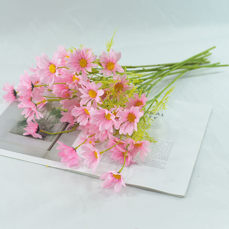 Margarita de flor artificial de estilo pastoral europeo, decoración del hogar, mesa de exhibición, accesorios de flores decorativas de manzanilla, flor artificial