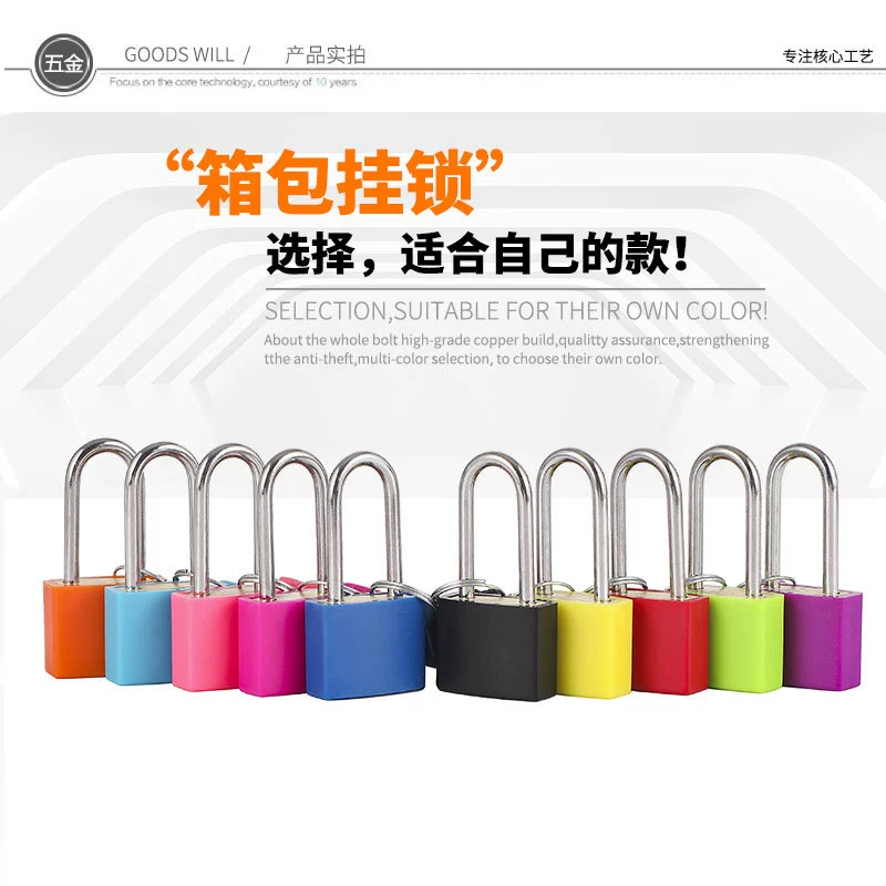 Цветной чехол маленький медный замок оптом домашний цинковый сплав шкаф багаж мешок медный сердечник пластиковый маленький замок