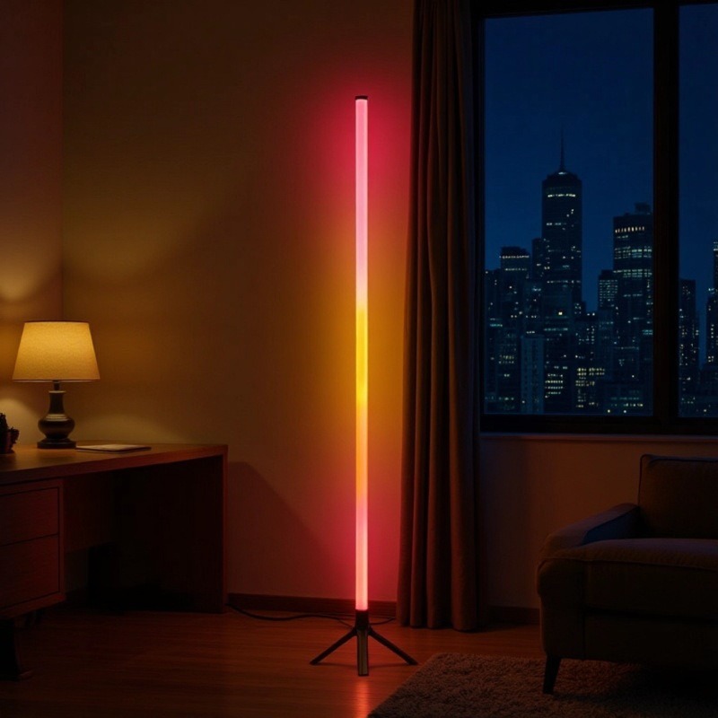 Transfronterizos 360 ° iluminación de color RGB dormitorio captura de sonido ambiente lámpara de esquina 360 ° iluminación en vivo LED iluminación complementaria