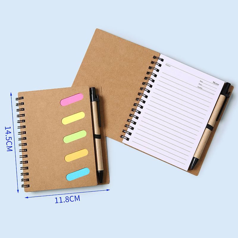 Cuaderno de bobina de papel kraft personalizado cuaderno desmontable pegatinas pastillas libro de papelería transfronteriza al por mayor