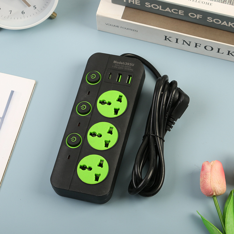 Embalaje de blister 2USB + 1Type-C interfaz árabe shell negro shell blanco estándar británico estándar europeo estándar americano