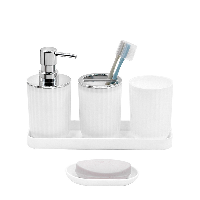 STAI Amazon nuevo conjunto de lavado y enjuague de baño taza de almacenamiento de suministros de cepillo de dientes de hotel conjunto de bandeja