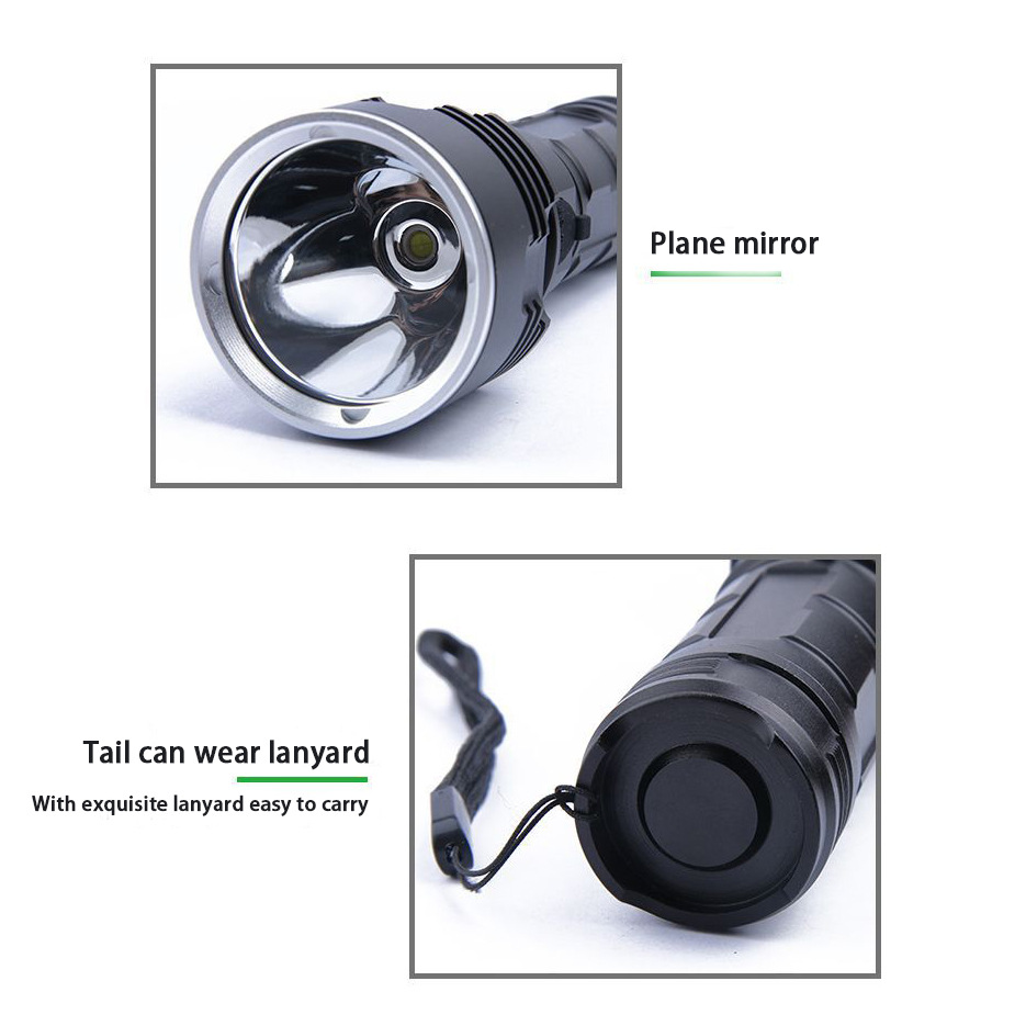 Linterna, luz fuerte, carga, LED de largo alcance súper brillante, linterna portátil multifuncional, duradera para el hogar