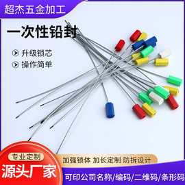 货运车物流封签多尺寸规格六角钢丝铅封抽紧式防伪施封锁扣封条