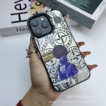 时尚石岛适用于Iphone 171614131215 Promax手机壳高端彩银色IMD