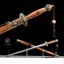 龙泉刀剑十二生肖剑花纹钢一体锻打工艺宝剑汉剑冷兵器未开刃摆件