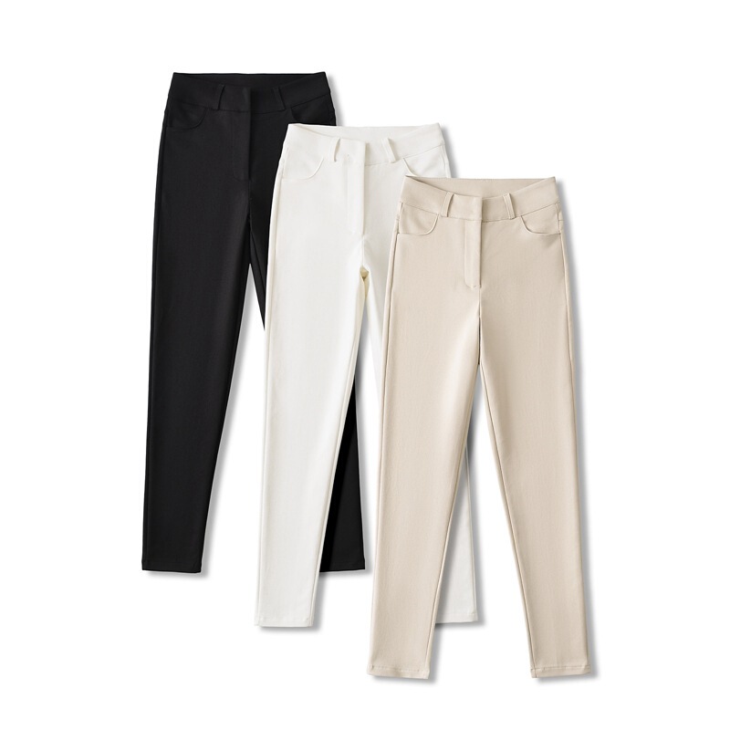 Pure Desire Korean Style Tight Straight Leg Pants High Waist Abdominal Hip Lifting Pencil Pants Temperament Pure Color Casual Pants Women's Spring