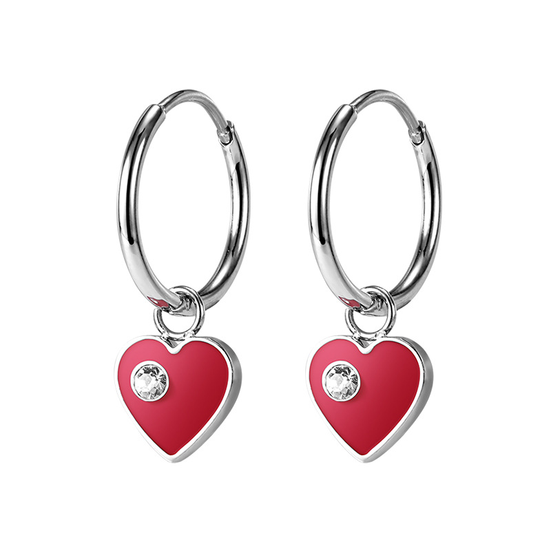 2023 Original New Stainless Steel Stud Earrings Poker Series Ear Bone Stud Titanium Steel Earrings Female Diamond Earrings Ear Buckle detail image 10