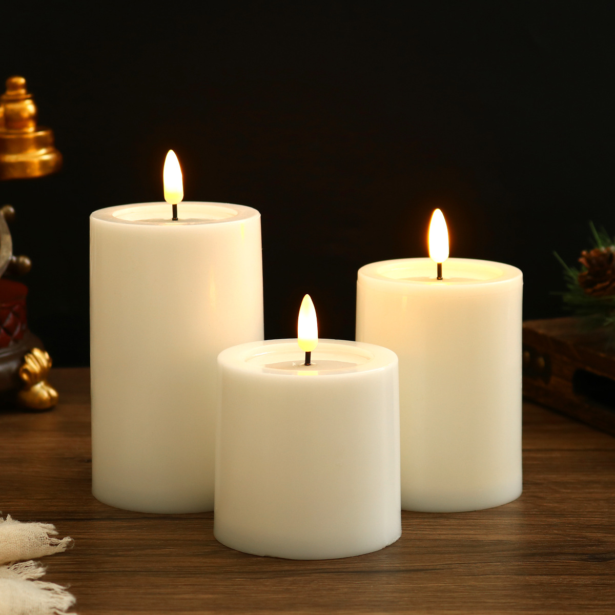 Boca plana de control remoto bala condujo lámpara de vela electrónica simulación de cera de cera falsa boda decoración romántica luz guía