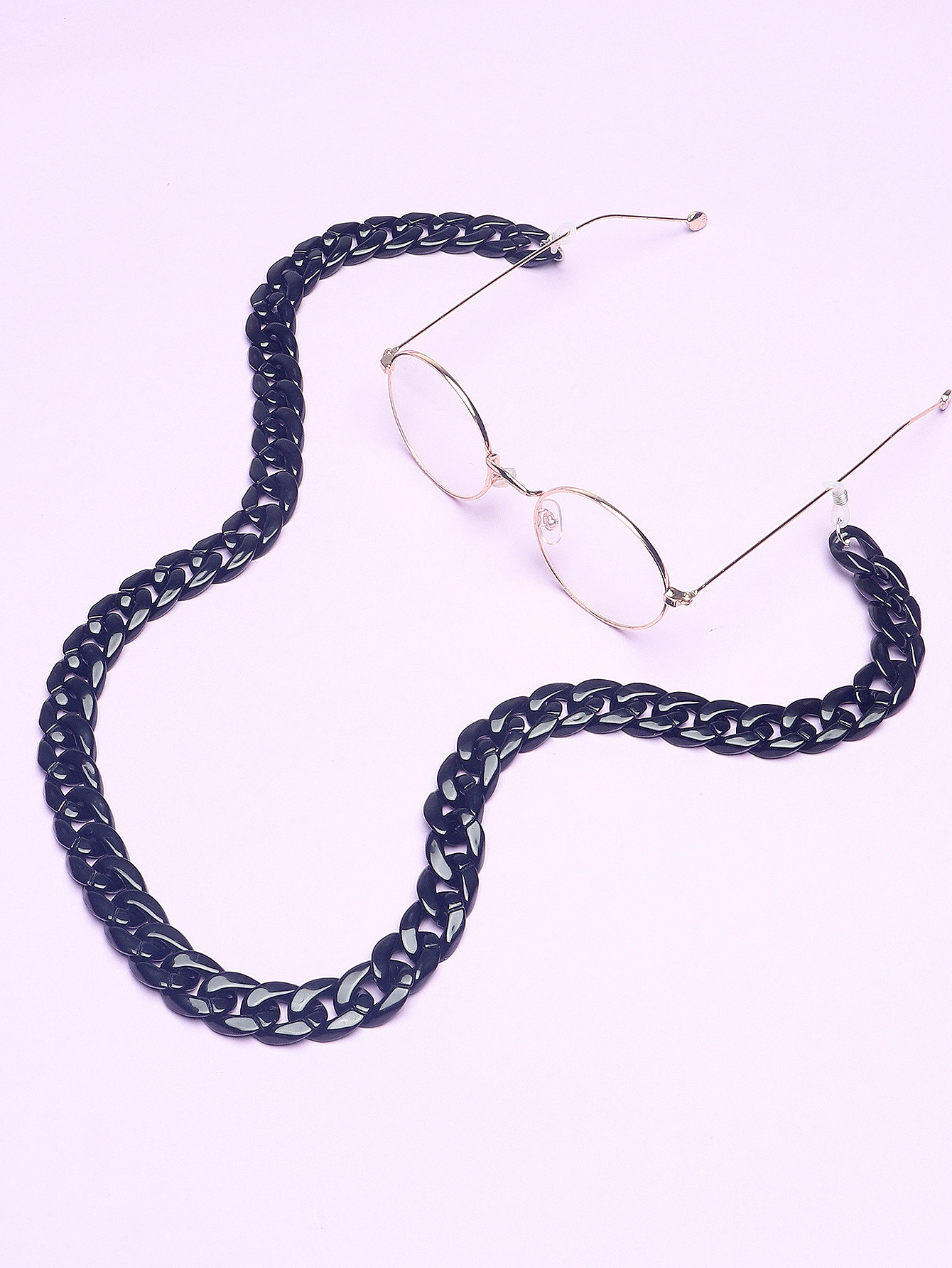 Retro Resin Acrylic Plastic Black Glasses Chain Environmental Protection Glasses Chain display picture 7