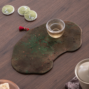 Xiangyunsha Tea Mat Dry Bubble Mat Classy National Style New Chinoiserie Zen Double-Sided Dry Bubble Pot Holder Insulation Mat