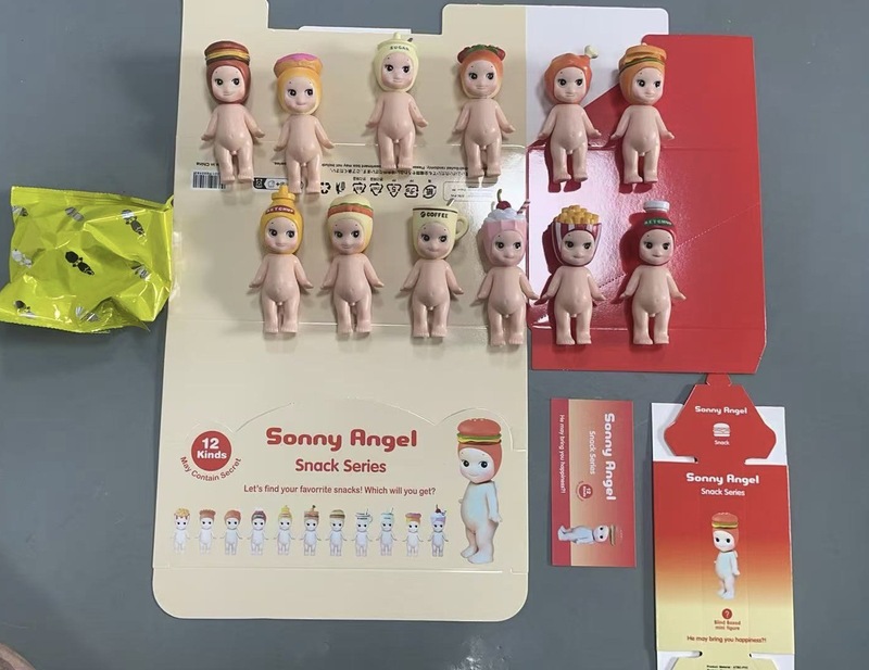 跨境新品汉堡系列趴趴天使站姿手办盲盒动漫车载摆件手机装饰公仔|undefined