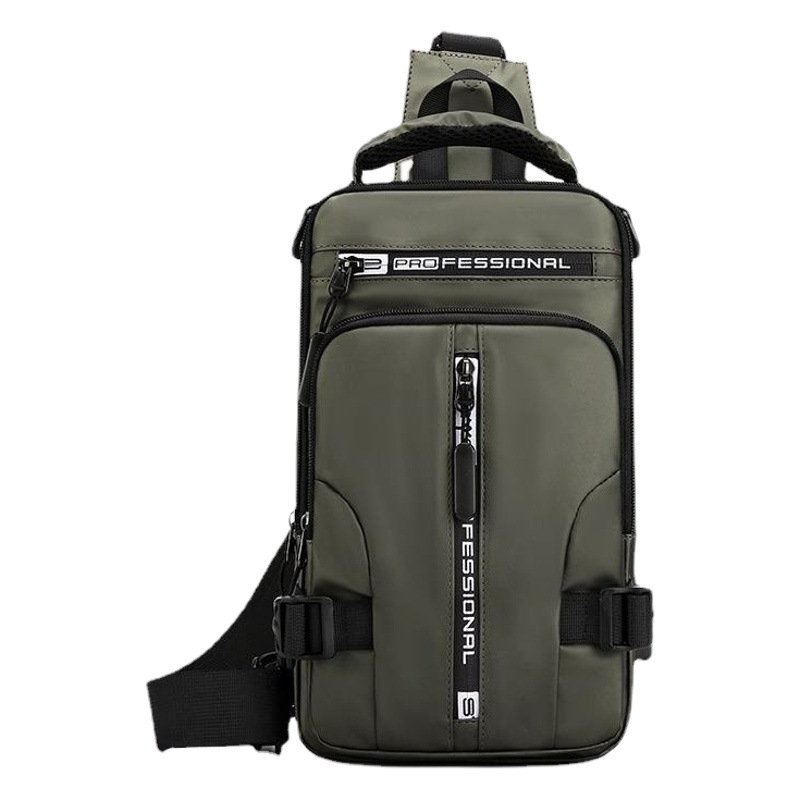 Cross-Border New Style Men's Multifunctional Chest Bag, Fashionable Casual Shoulder Crossbody Bag, Waterproof Space Fabric Small Backpack