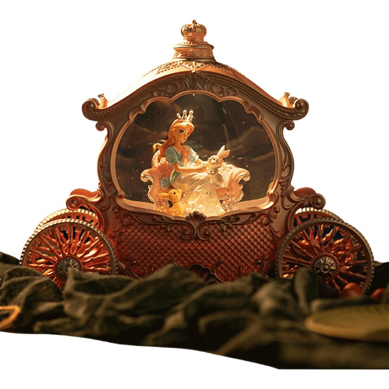 Princesa Victoria Pooh carro caja de música bola cristal flotante copo nieve niña cumpleaños Navidad regalo